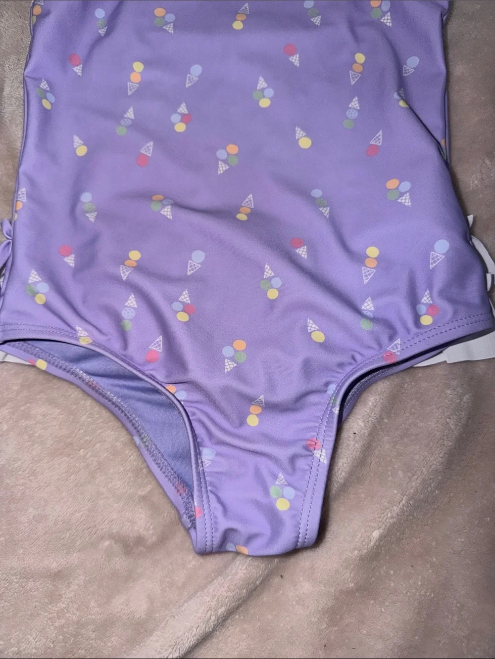 GAP Purple Kids One-Piece Swimsuit with Pastel Ice Cream Print